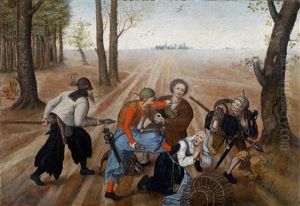 Uberfall Auf Ein Bauerliches Paar (collab. W/workshop) by Pieter Brueghel the Younger