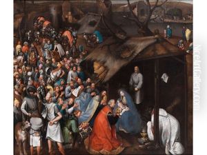 Anbetung Des Kindes In Betlehem by Pieter Brueghel the Younger
