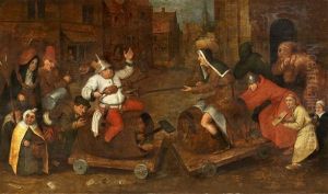 Der Streit Zwischen Fastnacht Und Fastenzeit by Pieter Brueghel the Younger