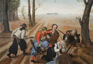 Attaque Sur Un Couple De Paysans by Pieter Brueghel the Younger
