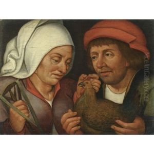 The Couple With The Hen And The Spindle by Pieter Brueghel the Younger