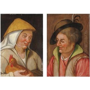 Ritratti Di Contadini (pair) by Pieter Brueghel the Younger