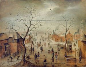 Paesaggio Invernale Con Pattinatori by Pieter Brueghel the Younger