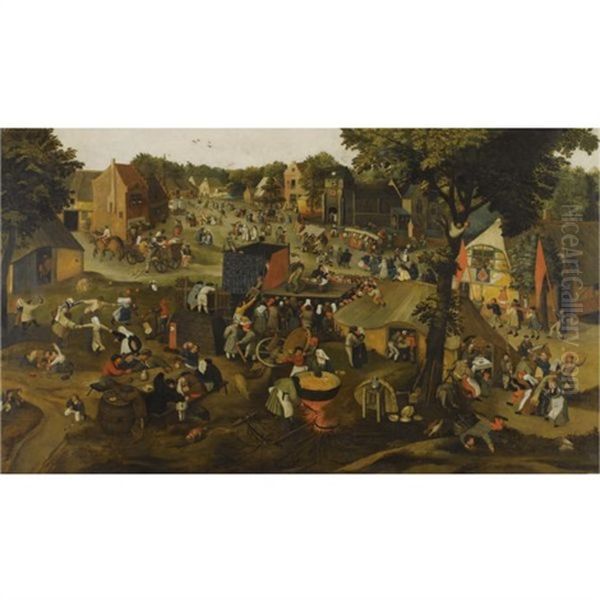 A Performance Of The Farce Een Cluyte Van Plaeyerwater (a Clod From A Plaeyerwater) At A Flemish Village Kermesse - view 1