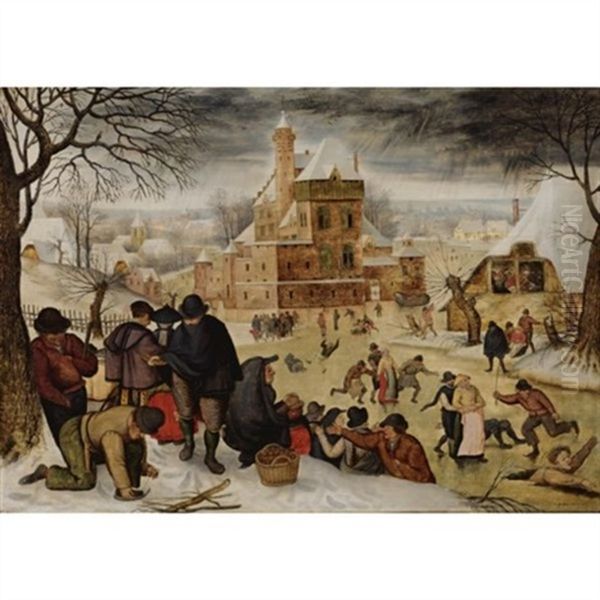 Winter Landscape With Skaters - view 1