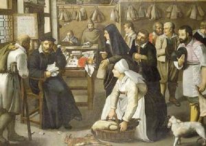 A Tax Office With Peasants Queueing To Make Payment In Kind by Pieter Brueghel the Younger