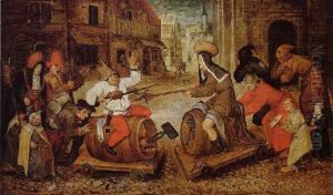 The Battle Between Carnival And Lent by Pieter Brueghel the Younger