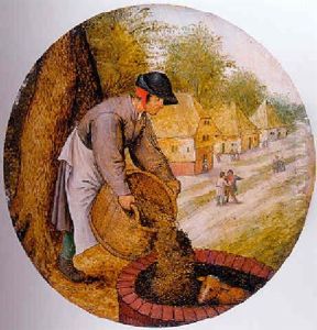 A Proverb: To Fill Up The Well After The Calf Has Drowned by Pieter Brueghel the Younger