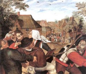 Ein Streit Unter Bauern by Pieter Brueghel the Younger