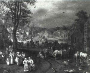 Village Scene by Pieter Brueghel the Younger