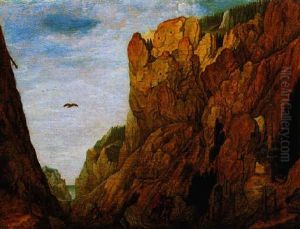 Gebirgslandschaft Mit Wanderern by Pieter Brueghel the Younger