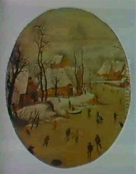 Winter Landscape With Skaters - view 1