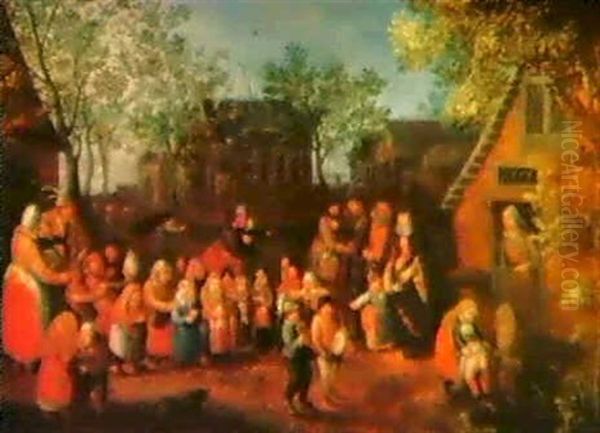Die Pfingsthochzeit(pinksterenbruiloft) Mit Einem           Kinderumzug Auf Dem Dorfe - view 1