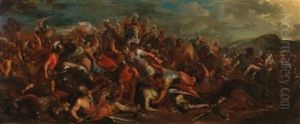 The Battle Of Joshua by Abraham Brueghel