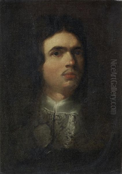 Portrait Of A Gentleman, Bust-length, In Black Costume With A White Lace Collar - view 1
