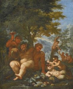 Landscape With Silenus And Putti by Abraham Brueghel