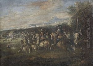 Schlachtfeld Mit Kavallerie (+ Another; Pair)