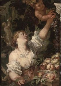 An Allegory Of Abundance (circle Of Guilaume Courtois And Abraham Brueghel)