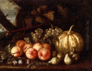 Grapes, Peaches, Figs, Plums And A Melon On A Forest Floor by Abraham Brueghel