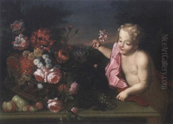 Amour Saisissant Une Corbeille De Fleurs - view 1