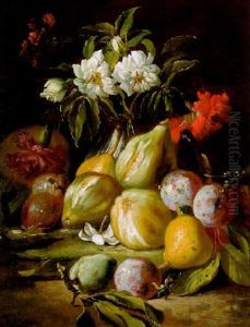 Stilleben Von Blumen Und Fruchten