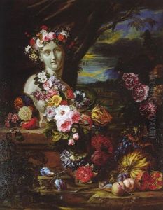 Nature Morte Aux Fleurs Et Fruits by Abraham Brueghel