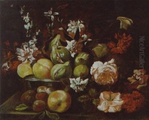 Natura Morta Con Frutta E Fiori by Abraham Brueghel