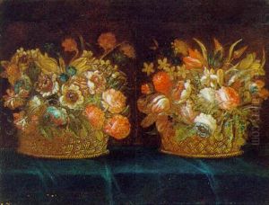Zwei Korbe Mit Blumen