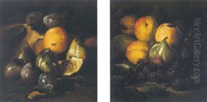 Still Life Of Apples, Plums And Other Fruit by Abraham Brueghel