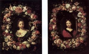 Portrait Of A Girl Surrounded By Garlands Of Flowers by Abraham Brueghel