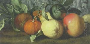 Oranges, Lemons, A Lime And An Apple On A Shelf Against A Stone Bas-relief by Abraham Brueghel