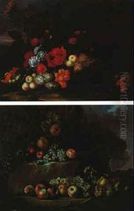 Nature Morte Aux Fruits Et Au Lezard by Abraham Brueghel