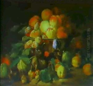 Stilleben Mit Einer Glasernen Schale Und Fruchten by Abraham Brueghel