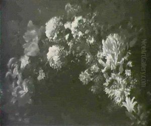 A Swag Of Assorted Flowers Including Lilac, Irises And Carnations by Abraham Brueghel