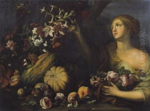 Natura Morta Con Frutta, Composizioni Floreali E Figura Femminile Natura Morta Con Frutta, Composizioni Floreali E Figura Femminile