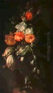 Ein Blumenstraub In Einer Glasvase