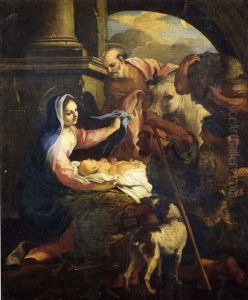 The Adoration Of The Shepherds by Abraham Brueghel