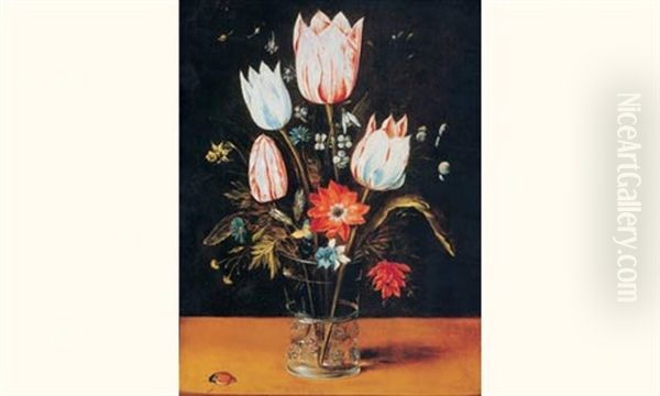 Fleurs Dans Un Vase De Cristal - view 1