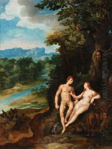 Adam Und Eva by Jan Peeter Brueghel