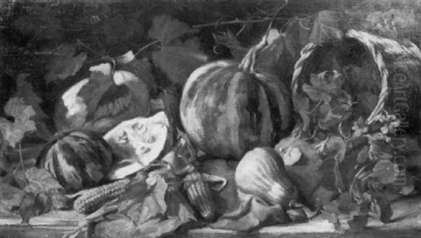 Stilleben Mit Kurbissen Und Kukuruz - view 1