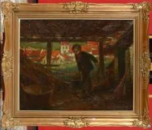 Jeune Garcon A La Ferme by Willem Van Den Bruel