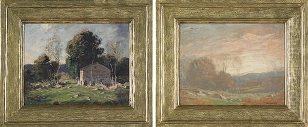 Untitled (cabin And Trees); Untitled (pink Sky) (2 Works) - view 1