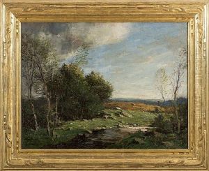 Landscape Of A Hillside With Stream