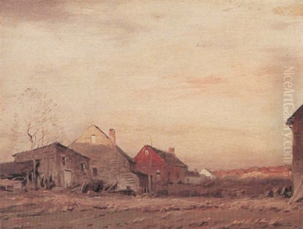 A Landscape With Houses At Sunset - view 1