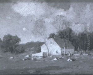 Landscape With Farmhouse by George Matthew Bruestle