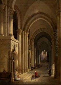 Interior De Iglesia by Jose De Brugada Vila