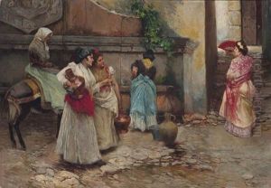 At The Village Well by Ricardo Brugada y Panizo