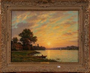 Coucher De Soleil Sur L'etang