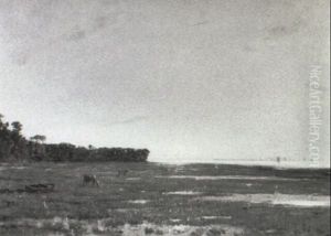 Landscape With Grazing Cattle by Victor Brugairolles