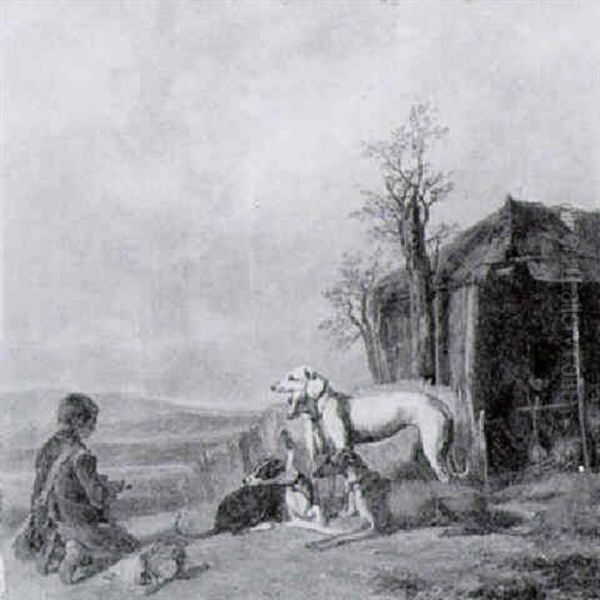 Lurchers Waiting For The Hunt - view 1
